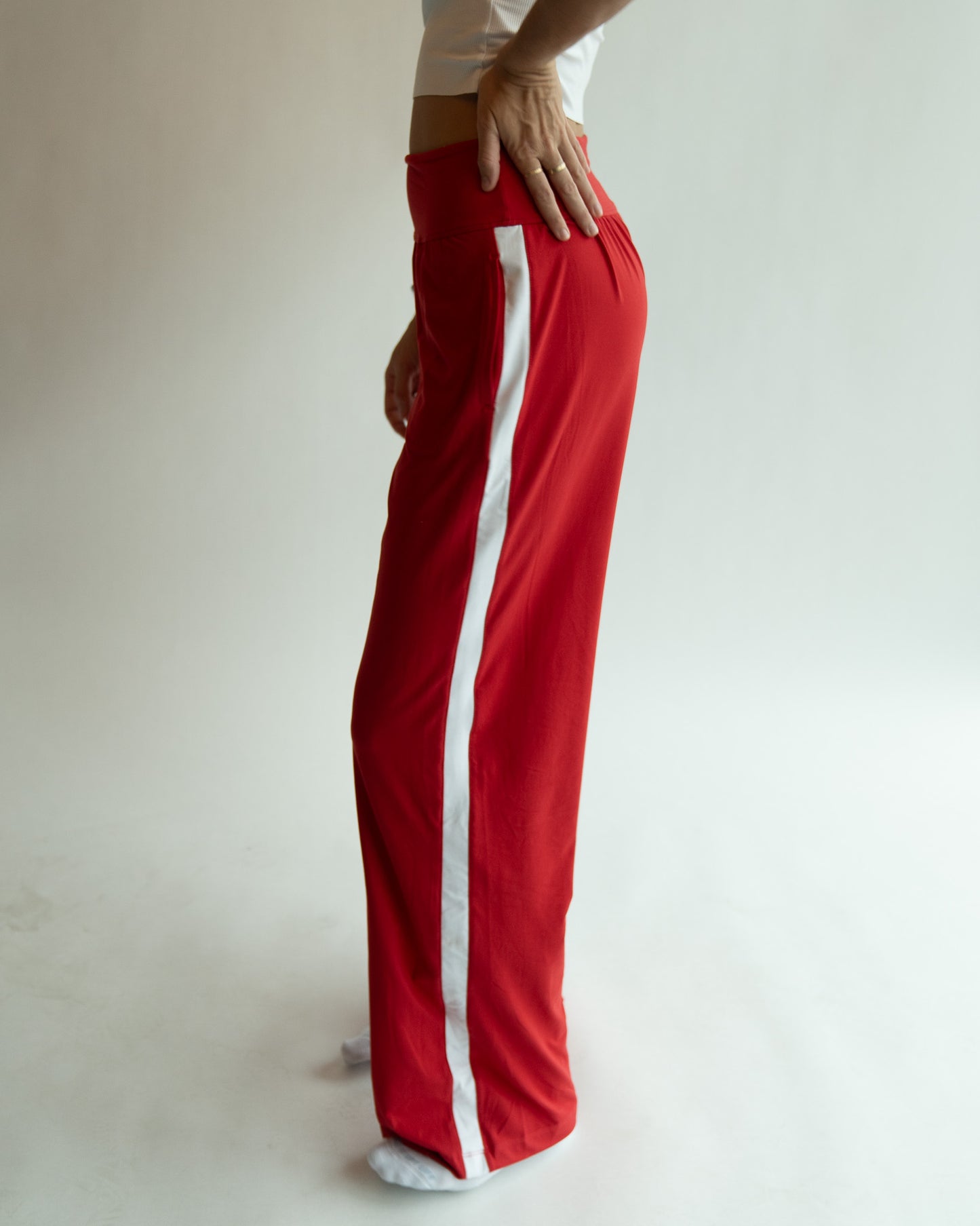Track Yoga Pants - Red
