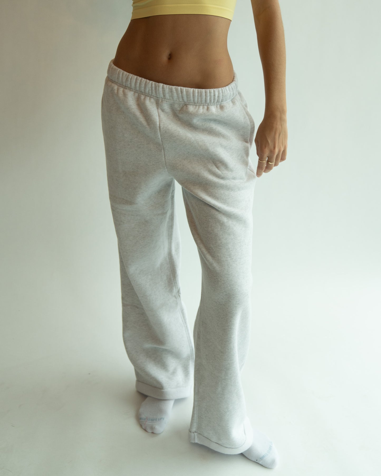 Just Lounging Wide Leg - Heather White