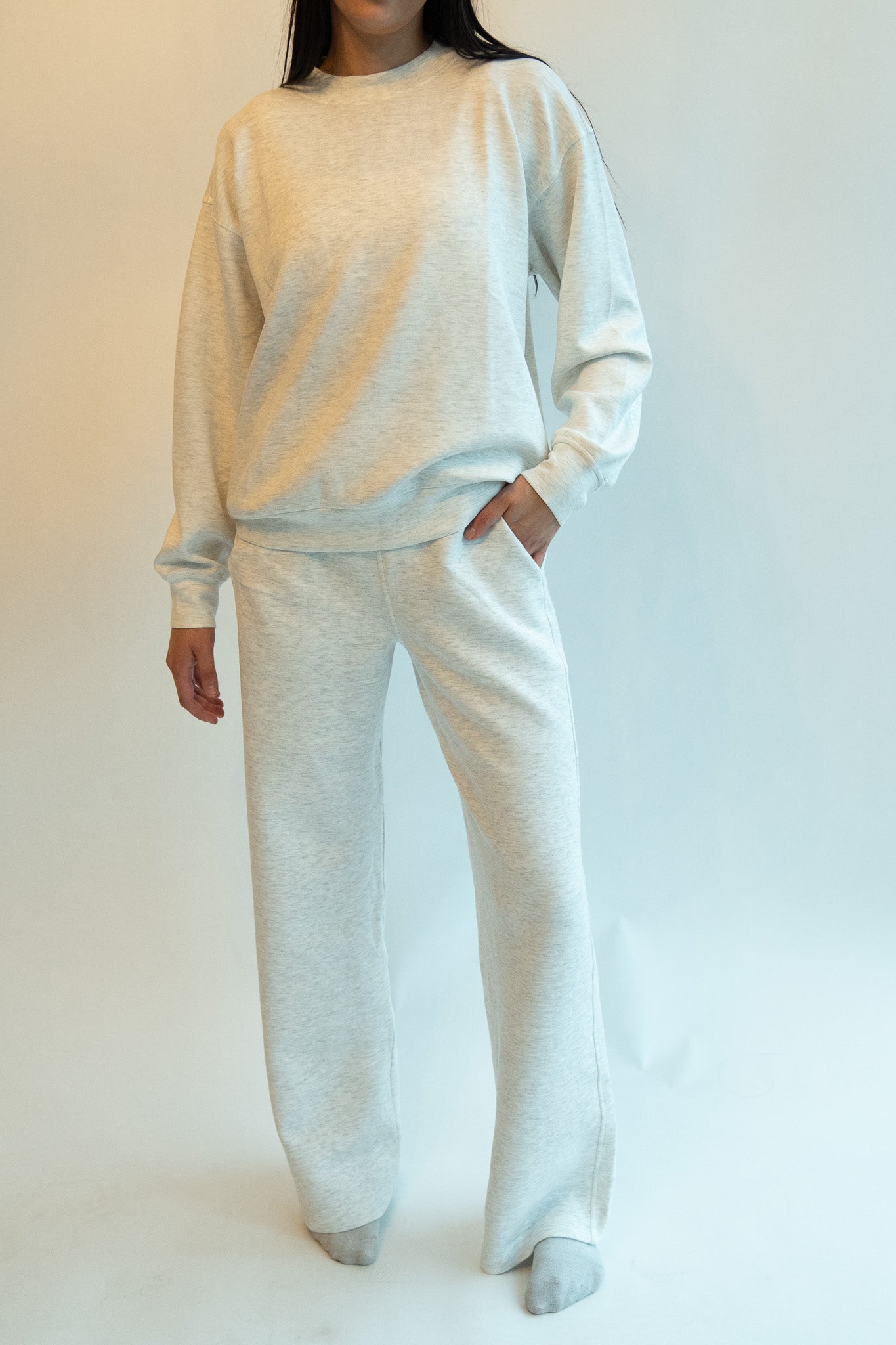 Airy Sweatpants - Heather White
