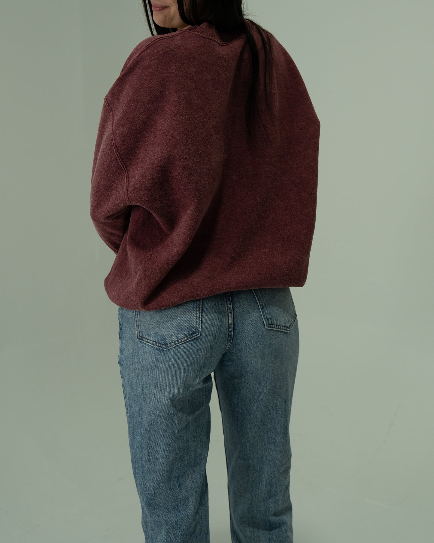 Recycled Washed Crew - Maroon