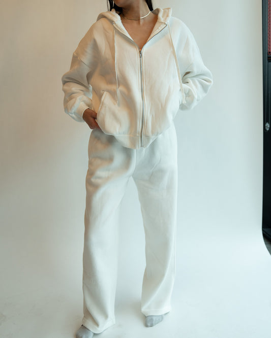 Just Lounging Full Zip - White